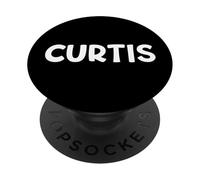 Cute Modern, Comic-Style White Font: First Name Curtis PopSockets Adhesive PopGrip