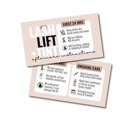 Cute & Modern Eyelash Care Cards - 55 Cards - Full Color High Gloss Front & Back Great for Eyelash Artists, Eyelash Lift Aftercare