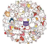 通用 Cute Molang Rabbit Stickers - 50 Pcs Kawaii Chubby Rabbit Stickers for Phone, Notebook, Scrapbook, DIY Stationery, Guitar, Anime Bunny Pack
