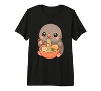Cute Mole Eating Ramen Kawaii Food Lover Premium T-Shirt