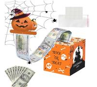 Cute Money Box for Cash, Cartoon Halloween Pull Box, Colorful Money Card Holder, Fun Holiday Decor, Design, Perfect for Home, Halloweens Parties, for Kids, 5.12x4.92x3.74 inches