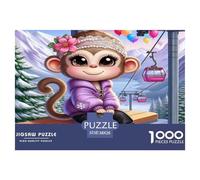 Cute Monkey 1000 Piece Jigsaw Puzzles for Adults Educational Games Birthday Gifts for Women And Man Art Colorful DIY Craft 38x26cm/1000pcs