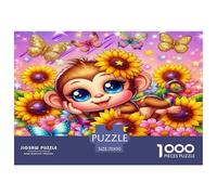 Cute Monkey 1000 Piece Jigsaw Puzzles for Adults Fun, Challenging & Brainteasing Birthday Gifts for Women And Man Challenge High Difficulty 70x50cm/1000pcs