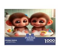 Cute Monkey 1000 Piece Jigsaw Puzzles for Adults Fun, Challenging & Brainteasing Birthday Gifts for Women And Man Art Colorful DIY Craft 38x26cm/1000pcs