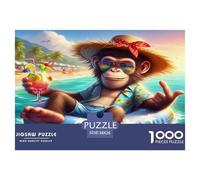 Cute Monkey 1000 Piece Jigsaws for Adults Fun, Challenging & Brainteasing Birthday Gifts for Women And Man Art Colorful DIY Craft 38x26cm/1000pcs