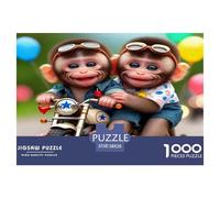 Cute Monkey 1000 Piece Jigsaws for Adults Fun, Challenging & Brainteasing Birthday Gifts for Women And Man Art Colorful DIY Craft 38x26cm/1000pcs