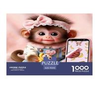 Cute Monkey 1000 Piece Jigsaws for Adults Impossible Birthday Gifts for Women And Man Art Colorful DIY Craft 70x50cm/1000pcs