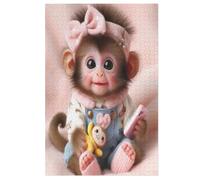 Cute Monkey 1000 Pieces Jigsaw Puzzles For Adults Suitable For Children 12 And Up Wooden Puzzle 78×53cm