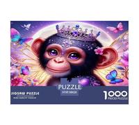 Cute Monkey 1000 Pieces Jigsaws for Adults Art Colorful DIY Craft Birthday Gifts for Women And Man Challenge High Difficulty 38x26cm/1000pcs