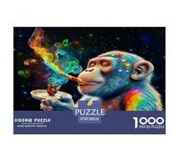 Cute Monkey 1000 Pieces Jigsaws for Adults Art Colorful DIY Craft Birthday Gifts for Women And Man Challenge High Difficulty 38x26cm/1000pcs