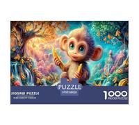 Cute Monkey 1000 Pieces Jigsaws for Adults Educational Games Beautiful Home Decoration Art Colorful DIY Craft 38x26cm/1000pcs