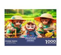 Cute Monkey 1000 Pieces Jigsaws for Adults Impossible Birthday Gifts for Women And Man Art Colorful DIY Craft 38x26cm/1000pcs