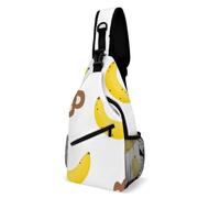 Cute Monkey And Banana Pattern Men's Crossbody Chest Sling Bag for Travel Hiking Lightweight Shoulder Bags with Small Side