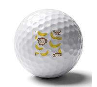 Cute Monkey And Banana Pattern Professional Standard Golf Balls Double-sided Printing Performance Ball Gift for Boyfriend Husband Father