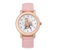 Cute Monkey and Elephant Wrist Watches for Women Men Quartz Stainless Steel Watch Easy to Read