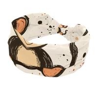 Cute Monkey and Hand Drawn Dot Sports Headbands for Women, Elastic Sports Hair Bands Nurse Wide Turban for Workouts Yoga Gym Tennis