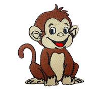 Cute Monkey, Animal Patch, Monkey Patch, Cartoon Patch, Kids Rhymes Patch Embroidered Iron on Sew on Patch Badge for Clothes etc. 8x5cm