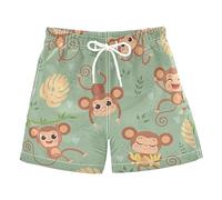 Cute Monkey Animals Chimpanzee Boys' Swim Trunks Board Shorts Toddler Sport Quick Dry Pants for Beach Kids Child 2T-XL