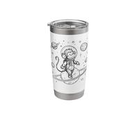 Cute Monkey Astronaut Space Explorer Planet Adventure Stainless Steel Insulated Tumbler