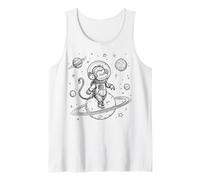 Cute Monkey Astronaut Space Explorer Planet Adventure Tank Top