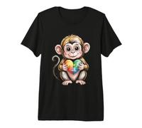 Cute Monkey Autism Awareness Puzzle Heart Supporter Premium T-Shirt