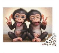 Cute Monkey Babies 1000 Pieces Eco-Friendly Paper Premium Puzzle for Kids, Mind Relaxation Puzzle, Office Break Fun, Puzzle 70x50cm/1000pcs