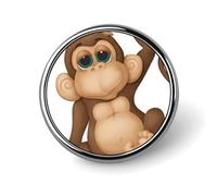 Cute Monkey Badge,Comfort Light in Weight Round Emblem Cute Funny Decor Brooch Smooth Does Not Fade Badges for Hats Jackets Coat Shirt