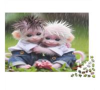 Cute Monkey Dolls Jigsaw Puzzle 1000 Piece Jigsaw Puzzle for Adults Friendship Theme Puzzle Game for Family Focus Decor Relaxation 38x26cm/1000pcs