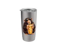 Cute Monkey Enjoying Iced Coffee Funny Coffee Lover Stainless Steel Insulated Tumbler