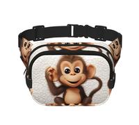 Cute Monkey Fanny Pack For Women Waterproof Adjustable Belt Bags Waist Pack Fashion Casual Crossbody Bags Bum Bag For Running Workout Hiking Traveling, Black, One Size
