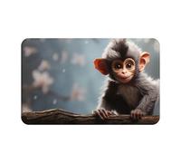Cute Monkey Front Door Mat, Dirt Trapper Floor Mats All-Weather Heavy Duty Welcome Mats for Entryway Absorben Bath Mat Non-Slip Low Profile Doormat Area Rug 20" x 31.5"
