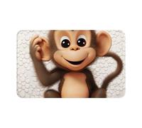 Cute Monkey Front Door Mat, Dirt Trapper Floor Mats All-Weather Heavy Duty Welcome Mats for Entryway Absorben Bath Mat Non-Slip Low Profile Doormat Area Rug 20" x 31.5"