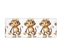 Cute Monkey Gaming Desk Mat, Wide Surface Desk Pad for Keyboard, Mouse and Improved Gaming Stability