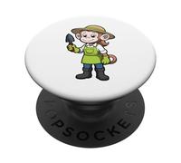 Cute Monkey Gardener Planting PopSockets Adhesive PopGrip