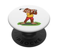 Cute Monkey Golf Player Ironic Animal PopSockets Adhesive PopGrip