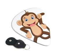 Cute Monkey Guitar Picks, 6 Pcs Guitar Plectrums double-sided printing, suitable for acoustic, electric and bass guitars, including 0.46 mm 0.71 mm 0.96 mm