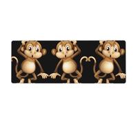 Cute Monkey Keyboard and Mouse Pad, Extra Large Desk Cover, Spill Resistance Mat for Smooth Tracking