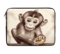 Cute Monkey Laptop Sleeve Case 17inch, Shockproof Protective Case, 10-17 Inch Computer Sleeve, Water Resistant Laptop Briefcase for Men Women Compatible with MacBook Air/Notebook/Tablet