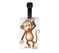 Cute Monkey Luggage Tags Labels â€“ Secure PVC Suitcase Baggage Tags, Travel Luggage Tag with Name Id Card for Easy Identification