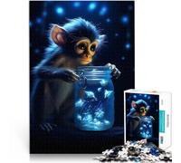 Cute monkey Luminous Glowpuzzles for teenagers 1000 pieces Challenging Game Gifts for is ideal as a gift for the whole family 38x26cm