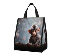 Cute Monkey Lunch Bag Box Insulated Lunch Bag Lunch Bags with Interior Pockets Cute Lunch Bags for Women Men Cooler Bag Leakproof Lunch Tote Bag for Work Office Picnic Travel