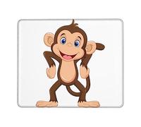 Cute Monkey Mouse Pad with Non-Slip Rubber Base Waterproof Mouse Mat with Stitched Edge Mousepad for Desk Wireless Mouse, Gaming Mouse Mat for Computer Laptop Home Office