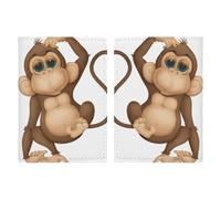 Cute Monkey Passport Holder Slim PU Leather Passports Wallet Portable Passports Protector Passport Cover