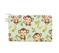 Cute Monkey Portable Coin Purse Pouch Funny Zero Wallet with Zipper Lightweight Organizer Bags for Women Men
