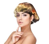 Cute Monkey Print Adult's Satin Sleeping Cap, Satin Bonnet for Sleeping - Silk Sleep Cap for Women and Men Black, Black, One size