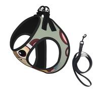 Cute Monkey print Dog Harness, 2X Buckle,Dog Vest,No Pulling Front Leash Clip,for Small Medium Dogs