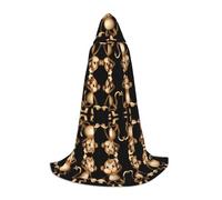 (Cute Monkey) Print Hooded Cape For Teenagers Costume Party, Halloween Hooded Cape Soft and Elastic,L