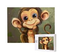 Cute Monkey Print Jigsaw Puzzle 500 Piece for Adults, Colourful Jigsaw Puzzles for Home Decoration Gifts Family Puzzle Perfect for Game Nights