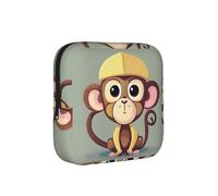 Cute Monkey Print Multifunctional Storage Bag Pad Bag Skin-Friendly Period Pouch Reusable Tampon Bag for Female