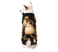 Cute Monkey Print Small Dogs Warm Hoodie, Soft And Breathable Sweatshirt, Easy To Wear Jumper For Winter And Fall, Cold Weather Hooded Coat Pullover
